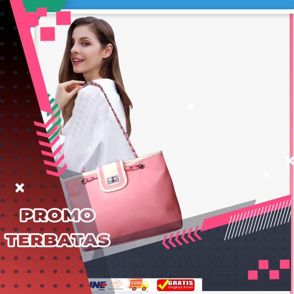 Tas Totebag Wanita Kekinian Tali Rantai Import Ukuran Besar Tas 2023 Model Cwe Baru Viral