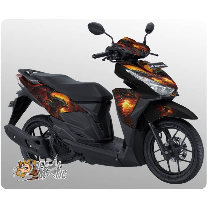 Decal Stiker Full Body Motor Honda Vario 125 - 150 OLD 2015 2016 2017 2018 / NEW 2019 - 2022 Black D
