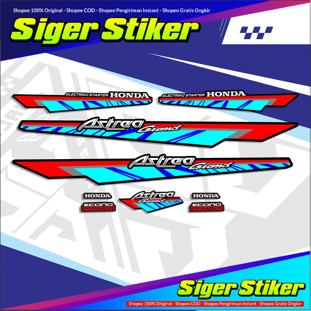 Striping Astrea Grand Variasi 1993 | Stiker Astrea Grand | Motif Klasik Original | Lis Astrea Grand 