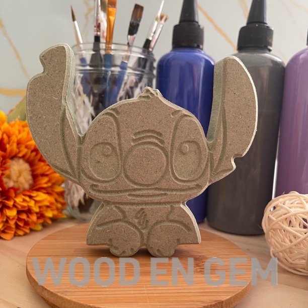 

WOODENGEM DIY Wood Character Painting Kit Mewarnai Melukis Mainan Edukatif Anak Hampers Souvenir Kayu Karakter Stitch Disney | Size S