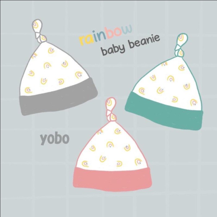 YOBO Rainbow Baby Beanie | Topi Bayi - Cewe