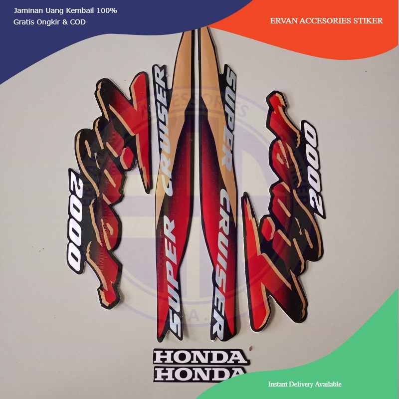 striping honda tiger 2000 kualitas hitam gold