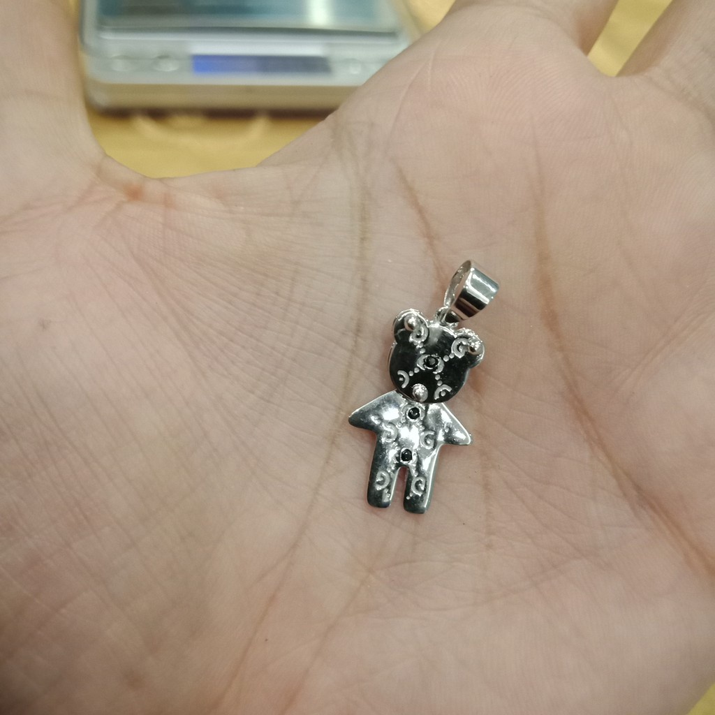 Mainan liontin kalung anak dan dewasa emas asli kadar 700 22 70% 750 75% bear beruang