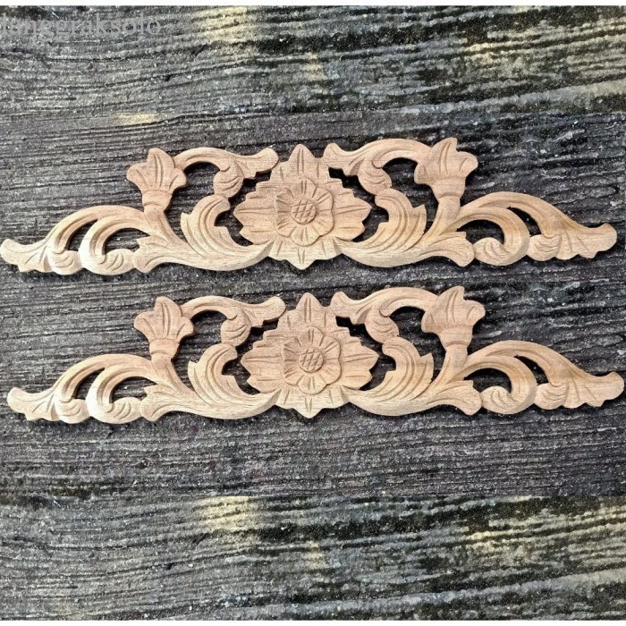 

termurah Dekorasi Dinding Ukiran Tempel Ornamen Kayu Ukir Bunga Kuncup 43cm x