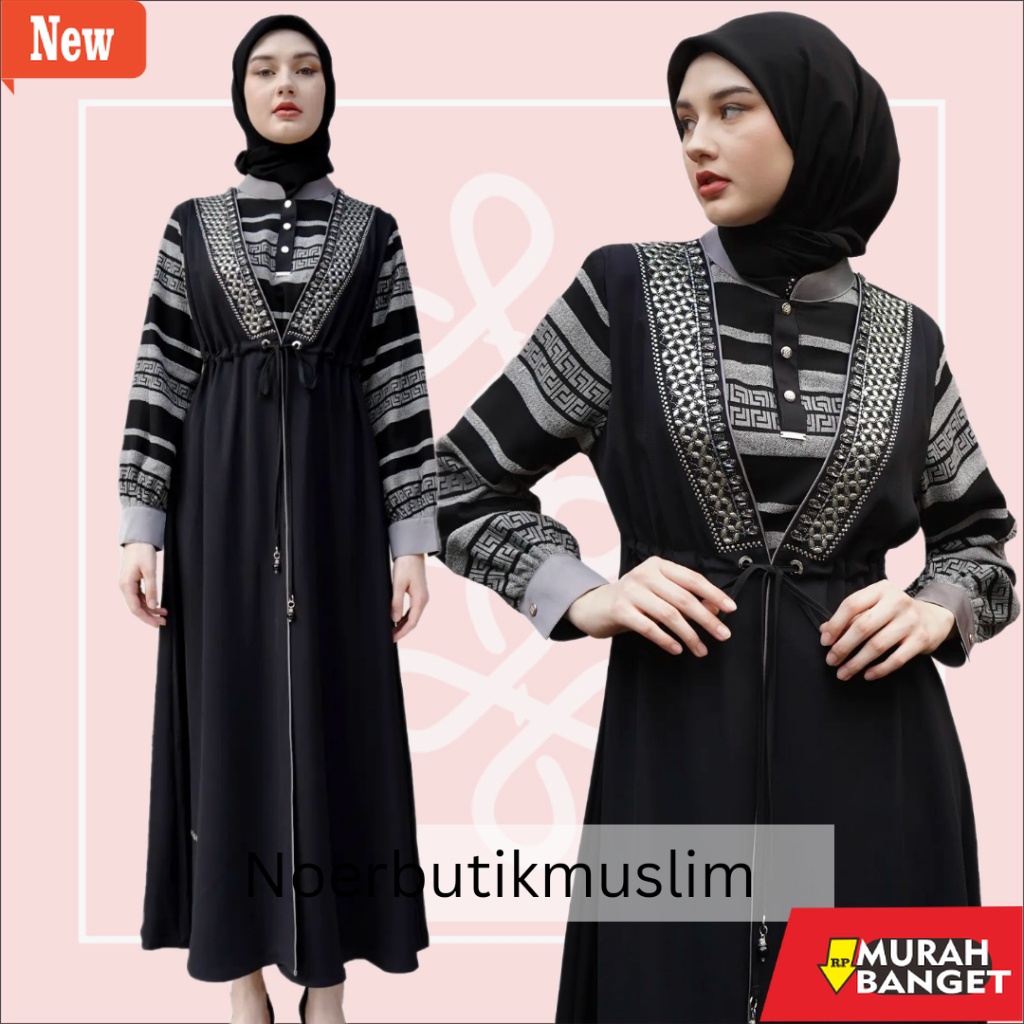 dijamin awet dan asli- Hikmat Fashion Original A9699-02 Abaya Hikmat  noerbutikmuslim  Gamis turki G