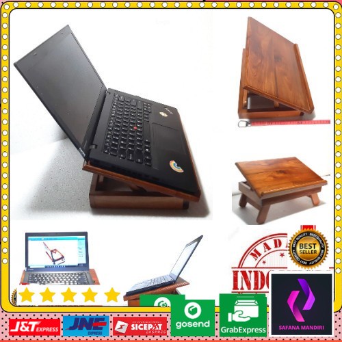 Stand Laptop Kayu Mahoni Jati Size M Meja Lipat Hijrah 30x40cm 124101