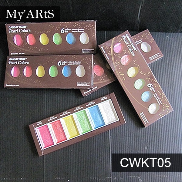 

Kuretake Gansai Tambi Pearl Colours Set 6 Watercolor Cat Air Metalik