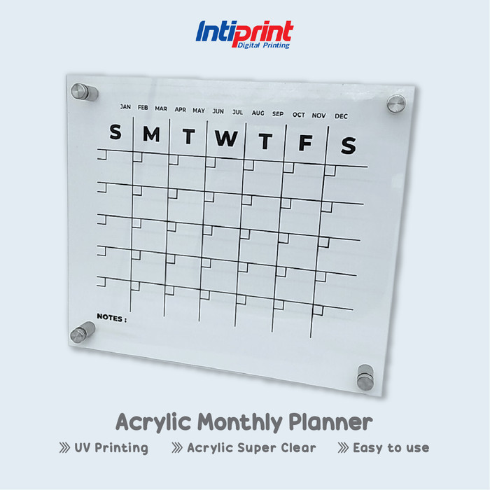 

Acrylic Monthly Planner | Acrylic Calendar Free Box Packing - Tanpa Sekrup
