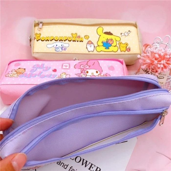 

Korea Style pencil box organizer bag kotak pensil kartun simpel - Purple Kuromi