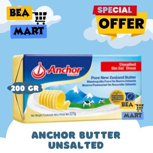 

Anchor UNSALTED Butter 200gr | Mentega Tawar Pure New Zealand Butter Pats