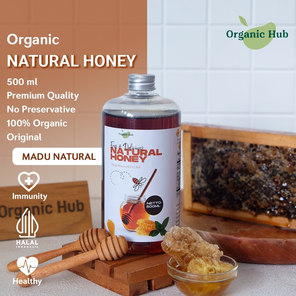 

Organic Hub Natural Honey Premium Quality 100% Madu Asli Organik Original Tanpa Campuran 500 ml