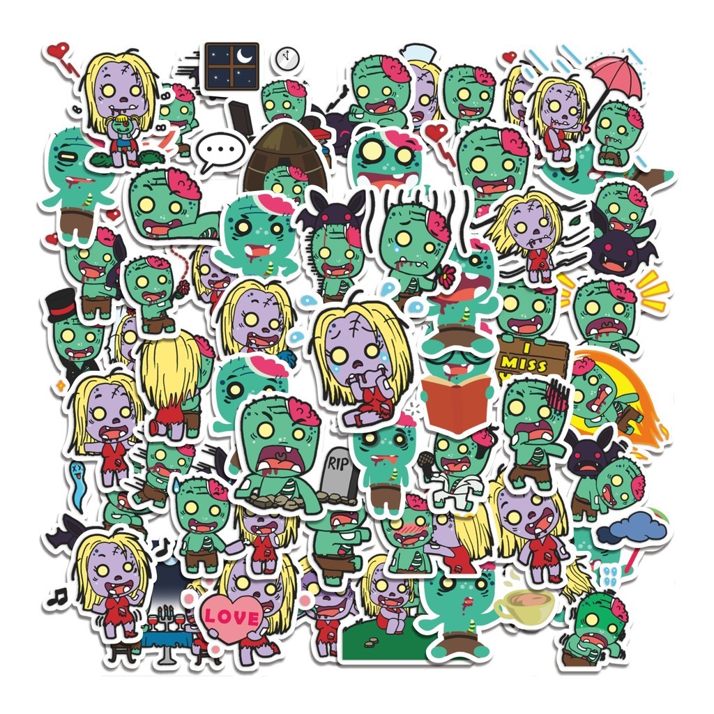 

COD 50 Pcs Stiker Nong Mik Zombie Lucu Anti Air Untuk Dekorasi Notebook Sepeda Skateboard Handphone