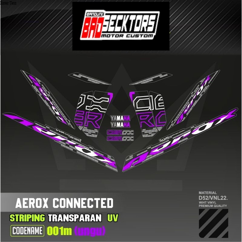 Decal Sticker Striping Variasi Transparan Uv Aerox New Cyber City Striping Transparan Uv All New Aer