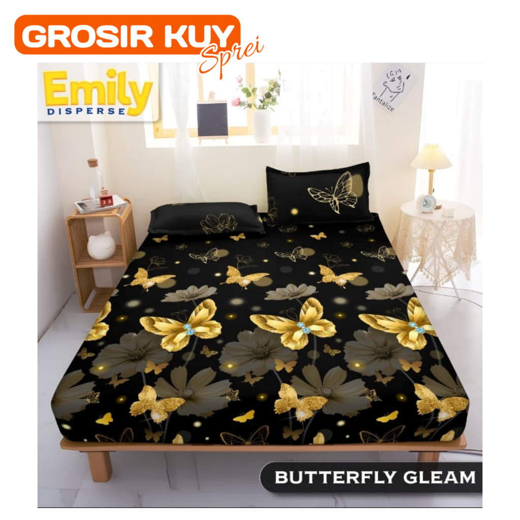 sprei kasur home made murah motif butterfly gleam spray set sarung bantal guling