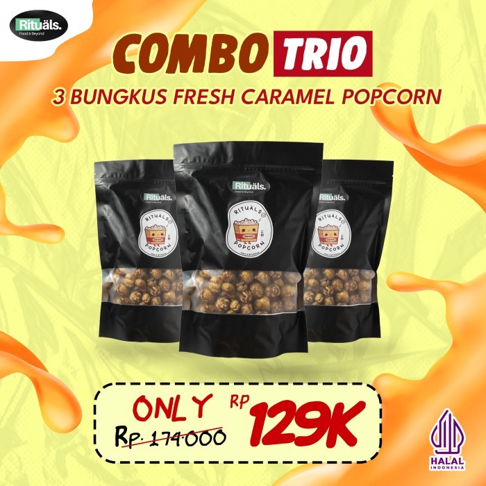 

READY STOCK!!! [Combo Trio] 3 Bungkus Rituals Popcorn Caramel Large