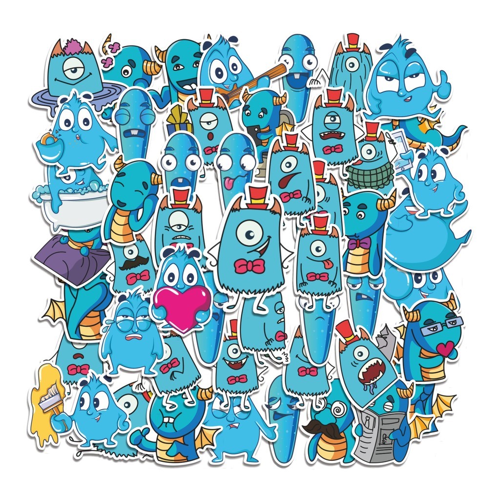 

COD 50 Pcs Stiker Cute Blue Demon / Iblis Biru Imut Lucu Anti Air Untuk Dekorasi Notebook Sepeda Skateboard Handphone
