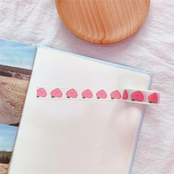 

Rena V - ST004 Stiker Selotip Solasi Kertas Washi Tape Masking Art Sticker Deco - Peach