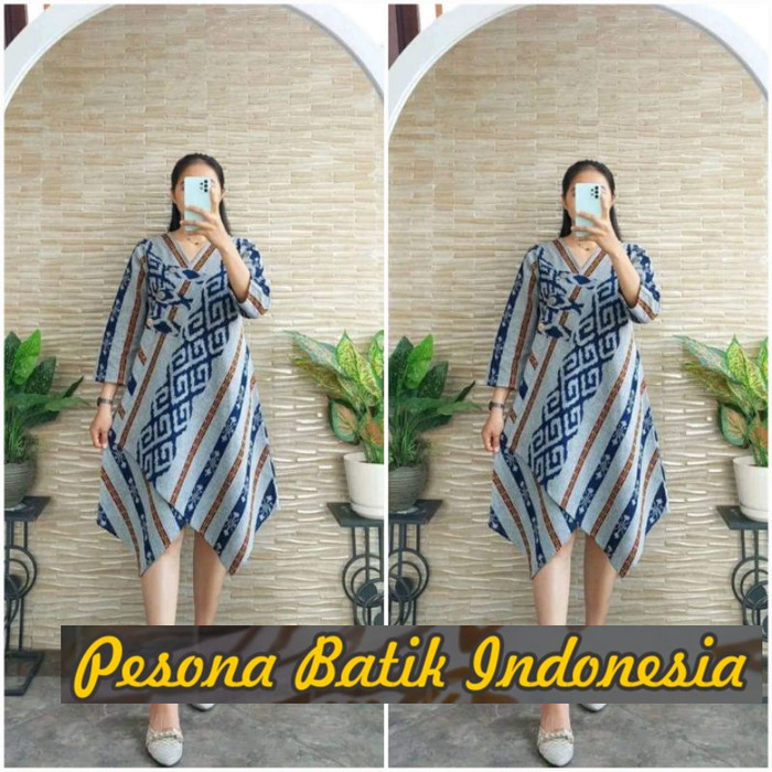 ATASAN WANITA TERUSAN BAJU DRESS BATIK TENUN ETNIK JUMBO PREMIUM