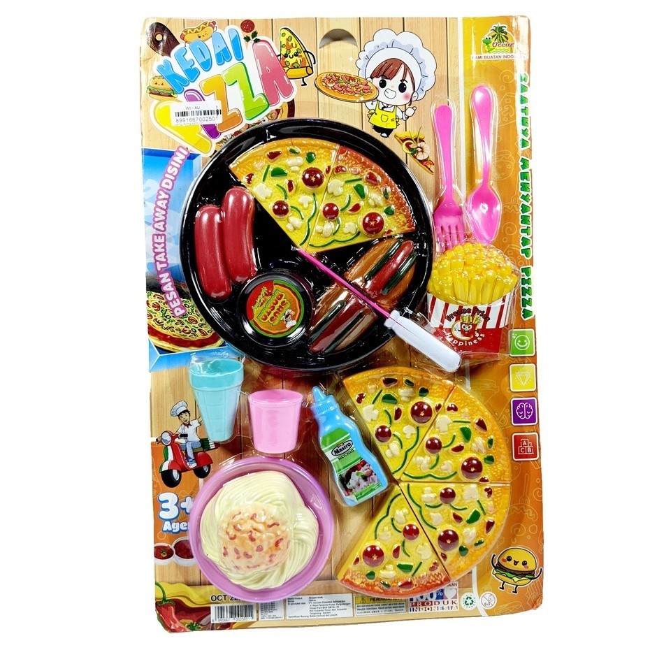 MAINAN KEDAI PIZZA OCT 2222 / MAINAN FAST FOOD SET PIZZA, KENTANG GORENG, SOSIS
