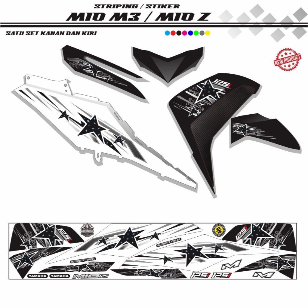 VARIASI MOTOR STRIPING STIKER MOTOR MIO M3 VARIASI