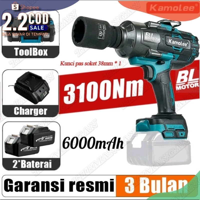 [BISA COD] Terbaru!!! Kamolee Impact Wrench 3/4" 3100N.m - MURAH