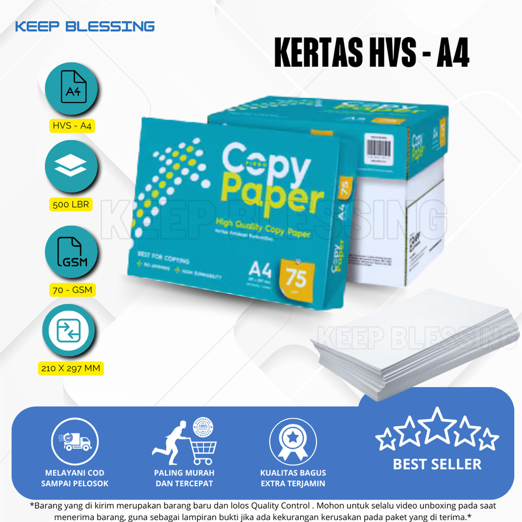 

Kertas A4 Copy Paper 75 GSM - High Quality untuk Printer & Fotokopi (500 Lembar) - Kertas Printer - Kertas Fotocopy - Duta Gemilang