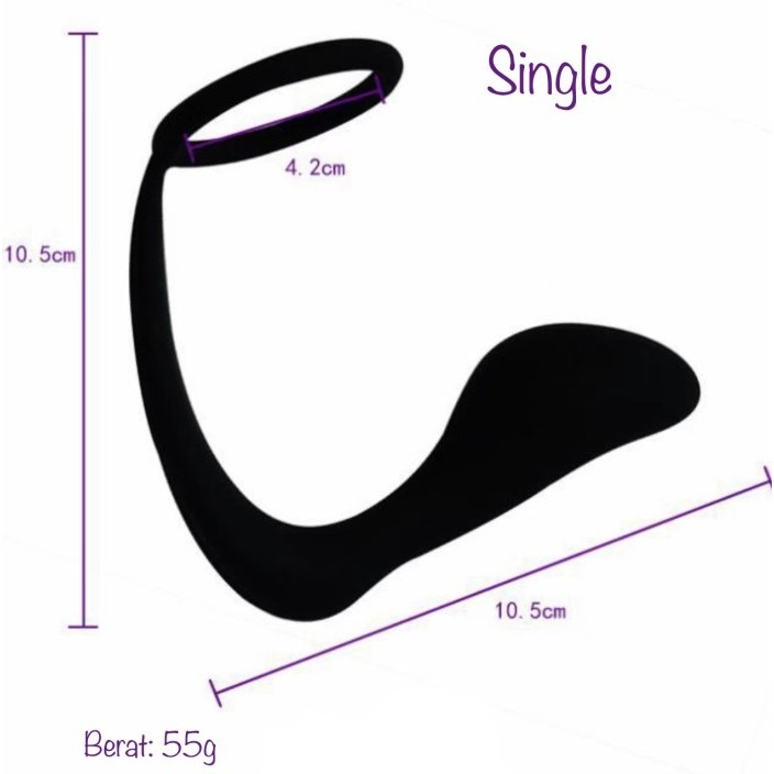 "C" Ring Prostate Massager Non-Getar Alat Pijat Therapi Pria / Wanita - Single Ring poladjev11