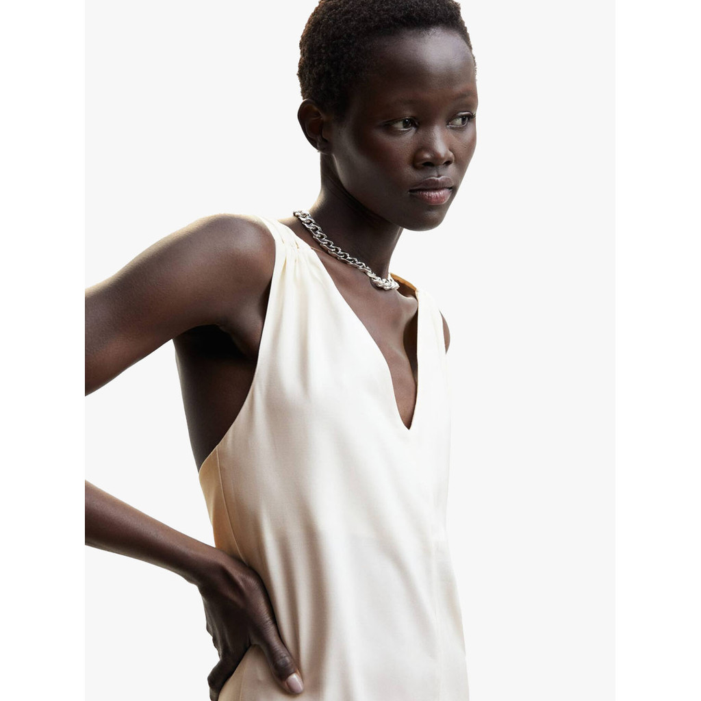 MANGO - BAJU OVERALL TICKET-H - OFFWHITE - XS