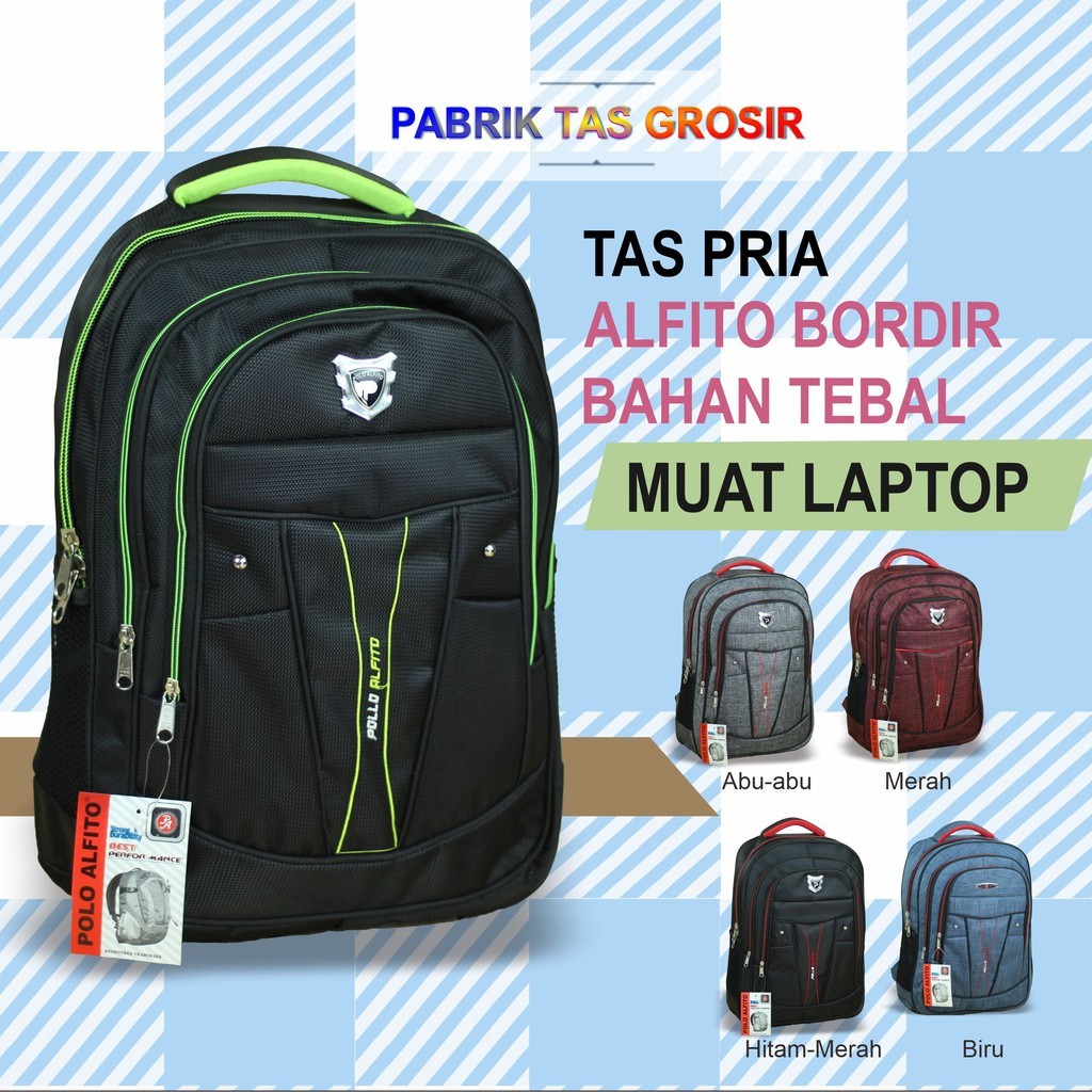 HT56GB Tas Polo Pria Original Ransel Gendong Polo Alfito Bordir Tas Laptop Sekolah SMP SMA Backpack 