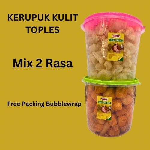 

2 Toples 5 Liter Kerupuk kulit sapi rambak sapi dorokdok rasa gurih pedas