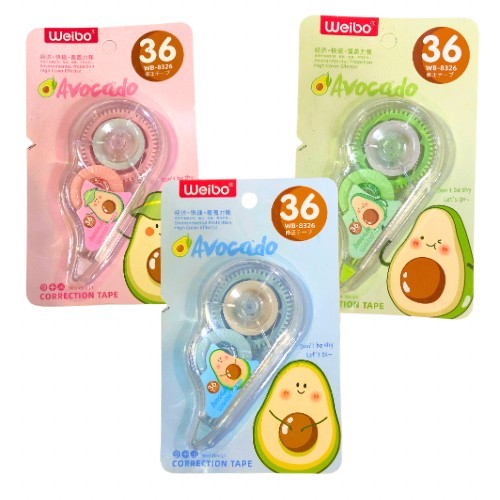 

Correction Tape Weibo WB-8326 Avocado Tipe-x Kertas Impor Set Alat Tulis - WB-8326
