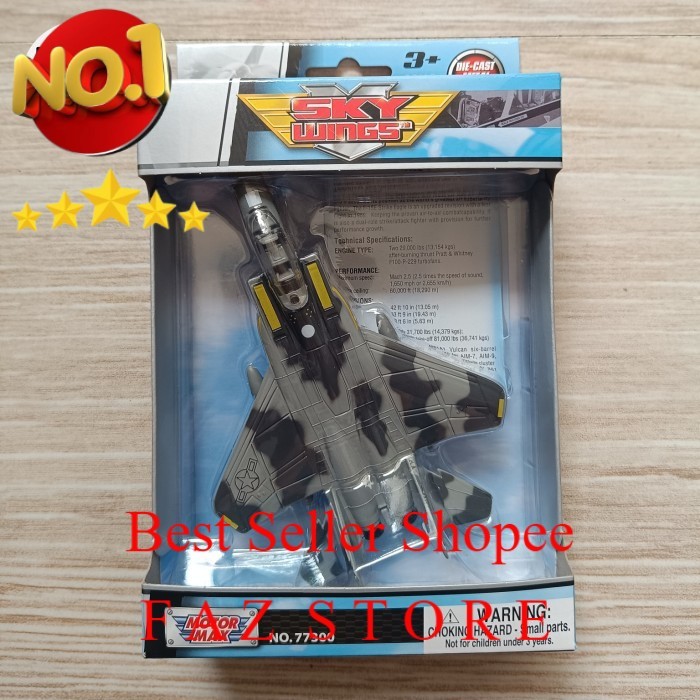 Toy Motormax Sky Wings  F15 STRIKE EAGLE Diecast Pesawat 1:100 FAZ Store