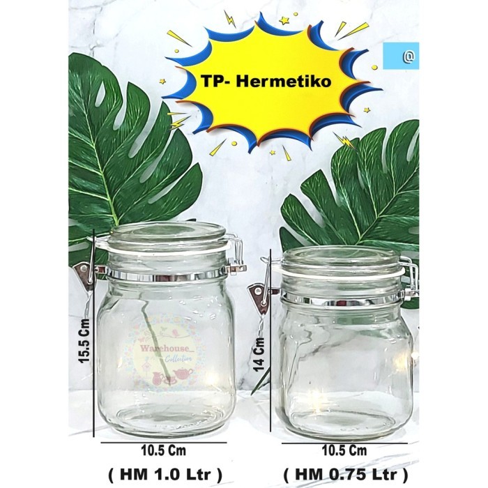 ⭐BISA COD⭐ Toples Kaca Kedap Udara /TOPLES HERMETICO 750ml/1000ml /Toples Kaca Tu  750ml MURAH
