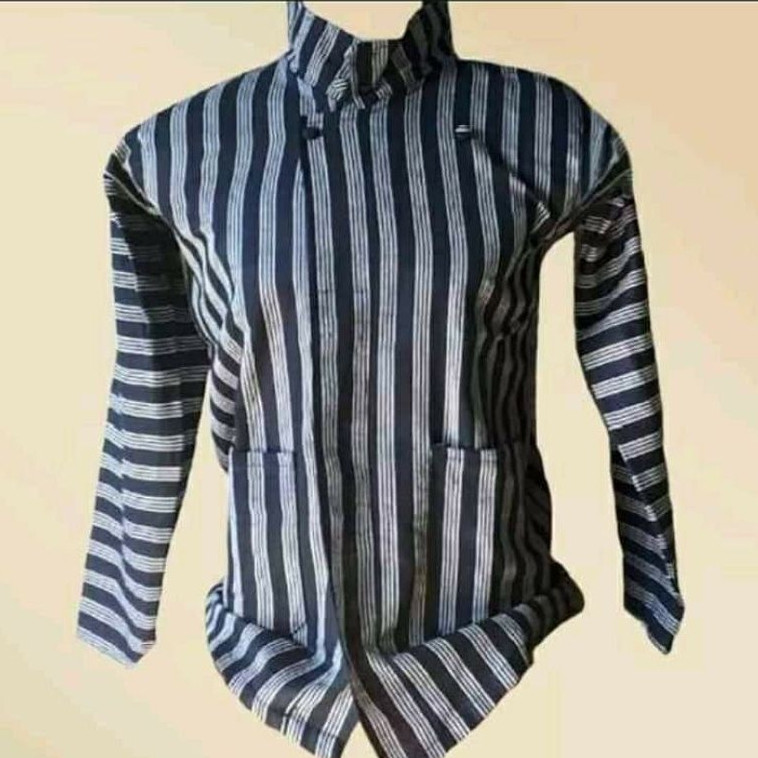 Baju Surjan Lurik Kecil Biru Baju Tradisional Jogja Solo Baju surjan lurik adat ja Surjan lurik Luri