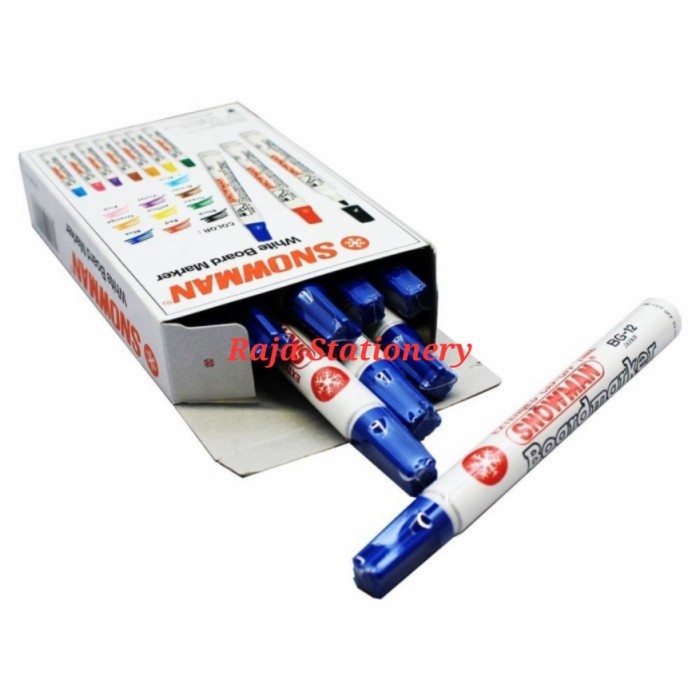 

SNOWMAN WHITEBOARD MARKER SPIDOL PAPAN TULIS SNOWMAN BG-12 1 BOX 12PCS - Hitam