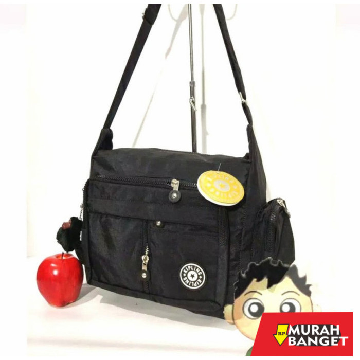 tas selempang wanita simple elegan Tas Bahu Tas Selempang Pria Wanita Kipling N1 Size Besar - Hitam