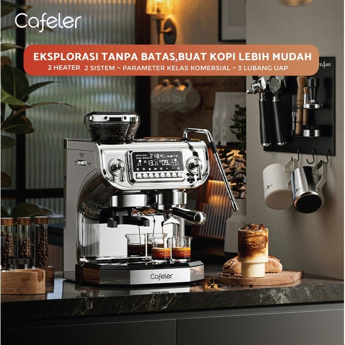 Cafeler Mesin Kopi Espresso 2 Boiler Coffee Maker Otomatis Kontrol