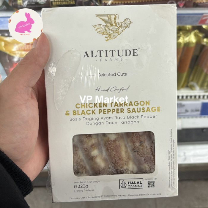 

Altitude Chicken Tarragon & Black Pepper Sausage 320g | Sosis Daging Ayam Rasa Black Pepper Dengan Tarragon Halal