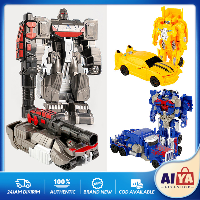 Robot Mobil Transformer Optimus Primer Bumblebee Tank 2 In 1 Mainan Robot-Robotan Action Figure Defo