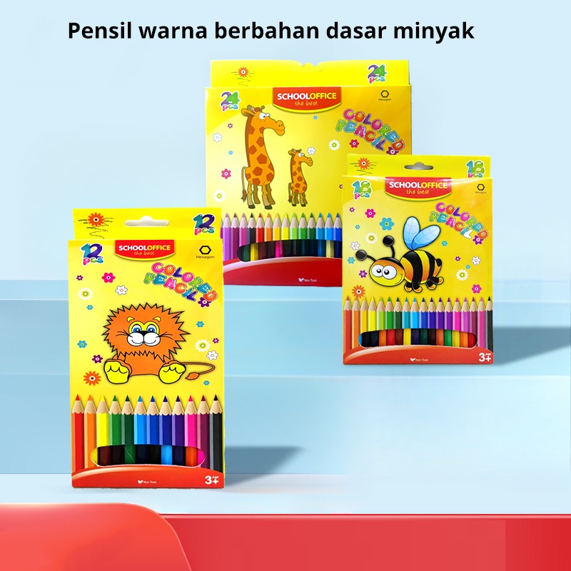 

pensil warna + penghapus joyko [12/18/24 warna] / pensil pingsil warna panjang / color pencils eraser pinsil mewarnai menghambar/pensil warna 12/18/24 warna panjang