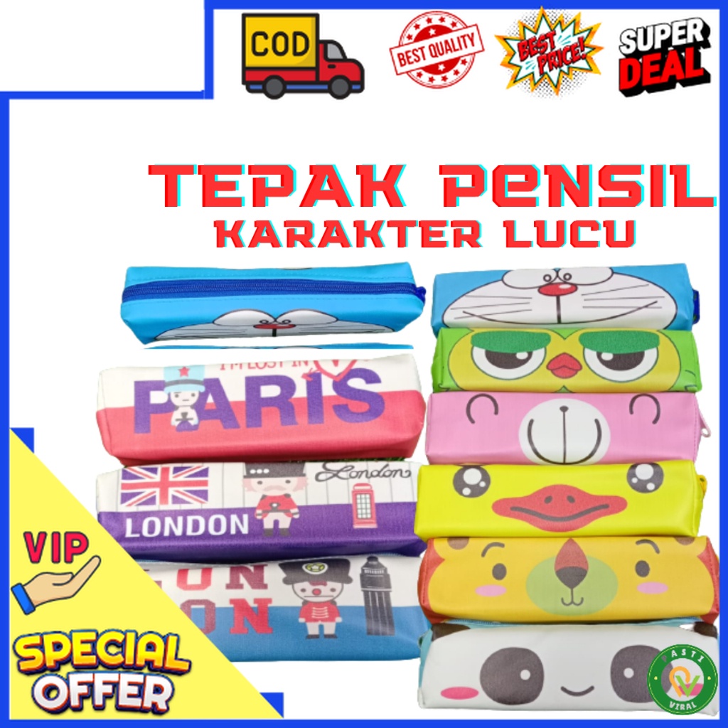 

Kotak Pensil dan Bolpoin Anak Anti Air Karakter Emon The Pooh Bebek Bird / Tepak Pensil Anti Air / Tas Serbaguna Anti Air