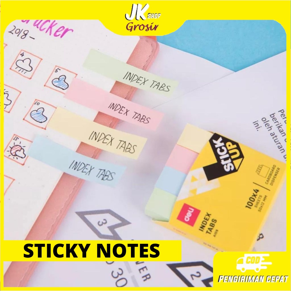 

Jk Sticky Notes | Memo Tempel | Tab Penanda Warna Cerah | Pembatas Halaman Warna
