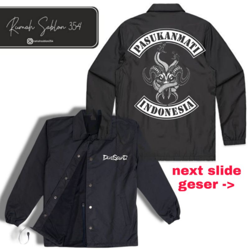OOTD KEREN JAKET TRENDY 2023 /Coach jaket band metal DEADSQUAD logo jacket pria PASUKAN MATI INDONES
