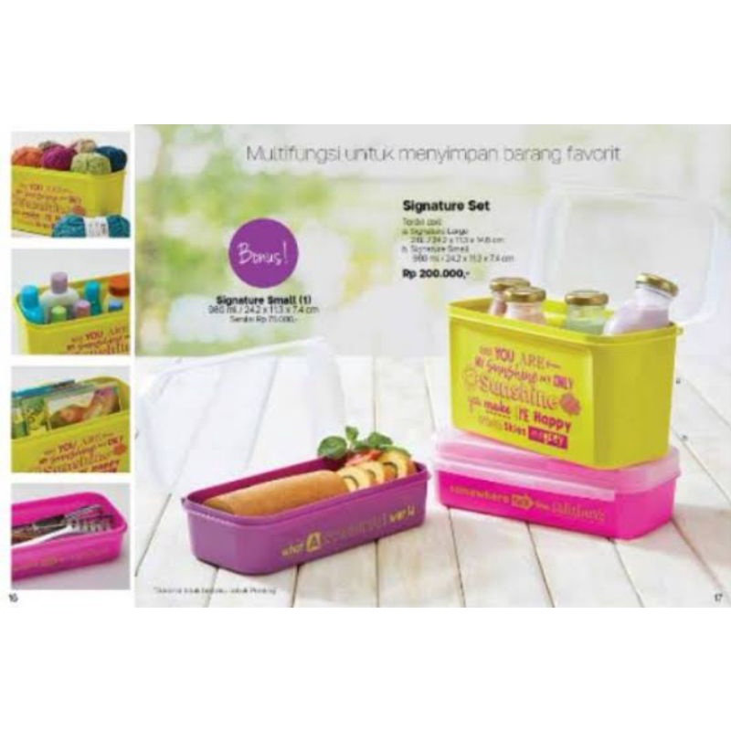 Signature set tupperware isi 3 / Wadah tupperware serbaguna isi 3