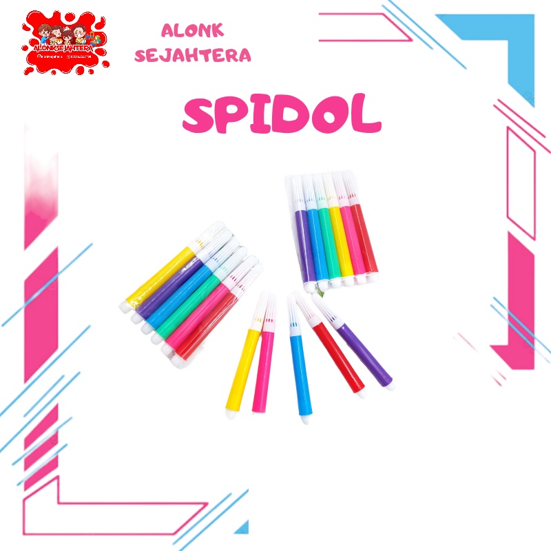 

[ALONK.S] SPIDOL MINI 6 WARNA | HARGA PER 6 PCS