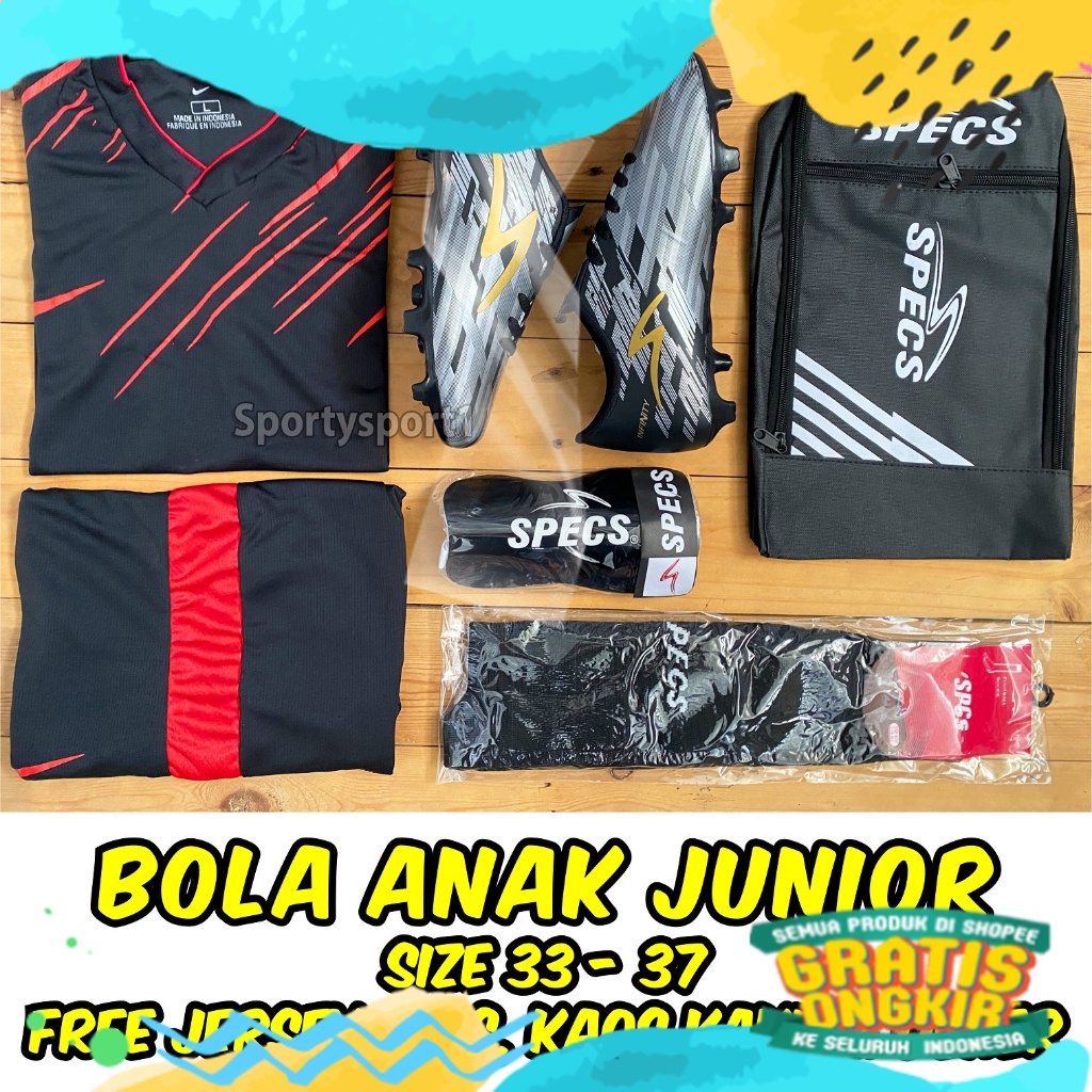 PAKET SEPATU BOLA ANAK DAPAT SETELAN JERSEY TAS SEPATU DEKER & KAOS KAKI, SEPATU BOLA ANAK ORTUS, SE