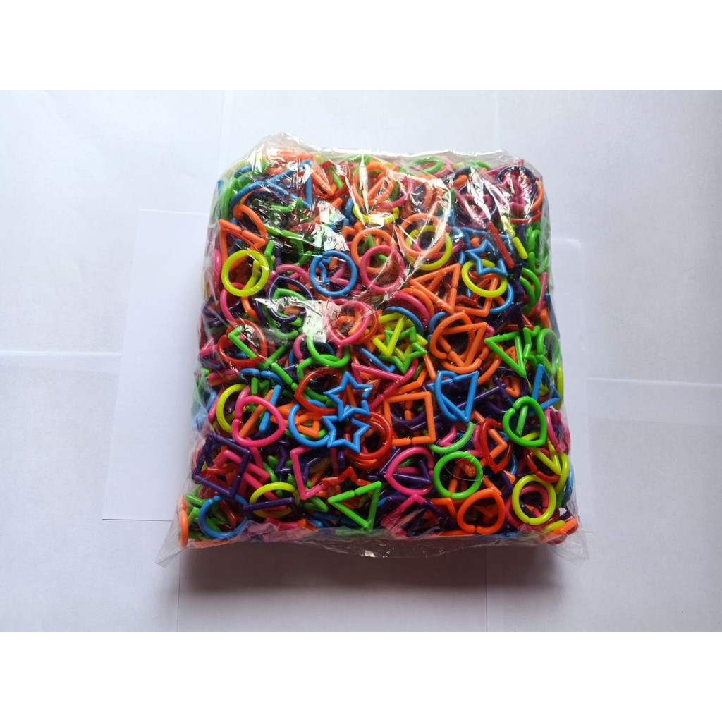 Meronce Rantai Geometri Mainan Montessori Ronce Puzzle L3g0 Anak Kreatif Kemasan 1 kg kiloan