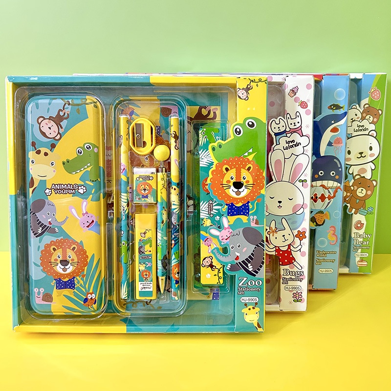 

Kotak Pensil Anak Set 7In1 Stationery Untuk Hadiah Anak Sekolah / Kotak Pensil Karakter Murah Stationery Set 8in1 / Alat Tulis Set Tepak Pensil