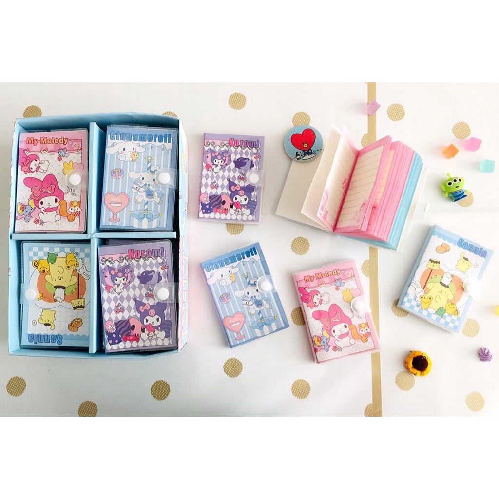 

*DUNIA PESTA* NOTES KANCING MINI SAMPUL MIKA / NOTES ANAK KARAKTER LUCU / BUKU TULIS