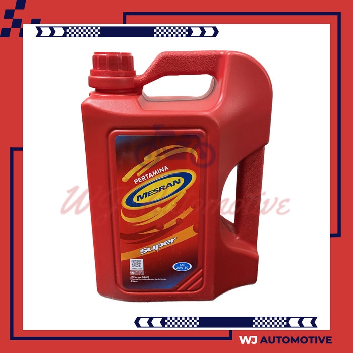 Pertamina Mesran Super 20W50 4 Liter Oli Mobil Mesrania 20W 50 4Liter Oli Motor Mobil Manual Bebek O